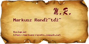 Markusz Renátó névjegykártya